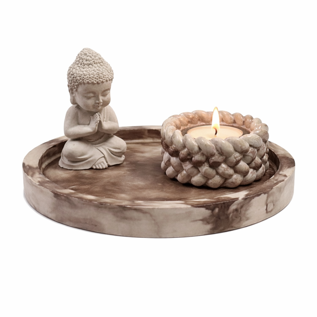 Spiritual Buddha Tealight Candle Decor Set for Home, Office & Wellness Spaces